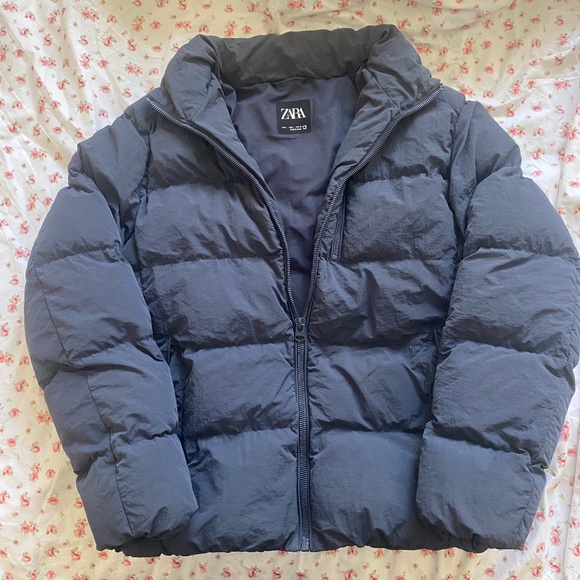 Zara Men's Winter Jacket – Navy Blue (Size L) - Picture 2 of 3
